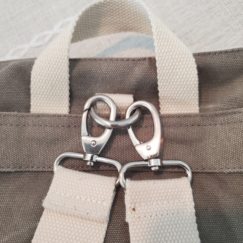 Canvas Backpack with Patterned Pocket - image 7